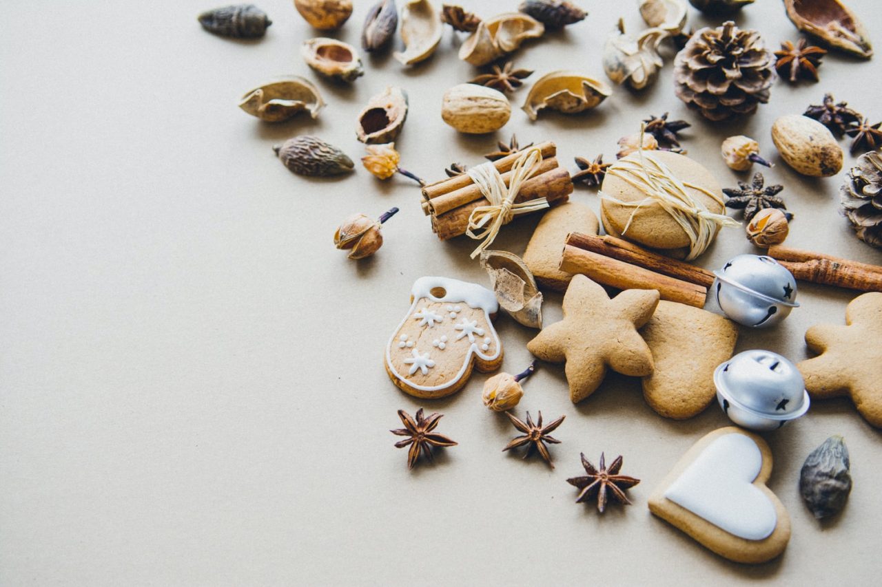 cookies and holiday decoration