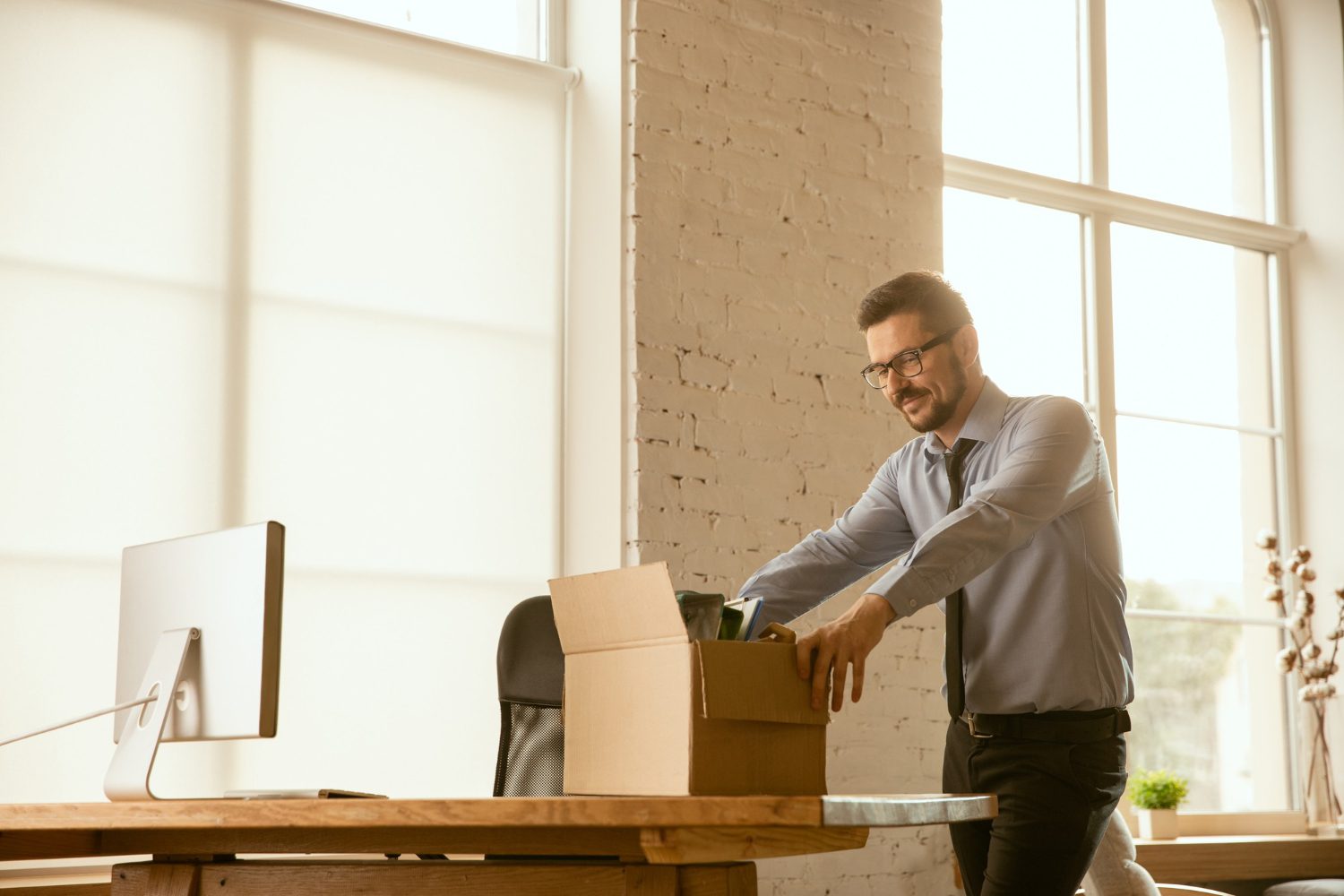 a person moving office